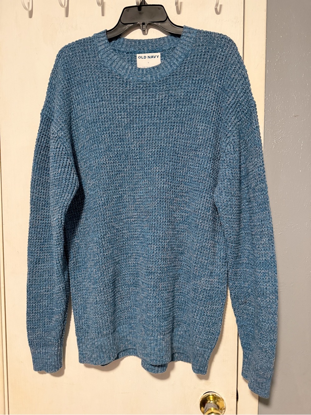 Old Navy Oversized Teal-Blue Textured Crewneck Sweater